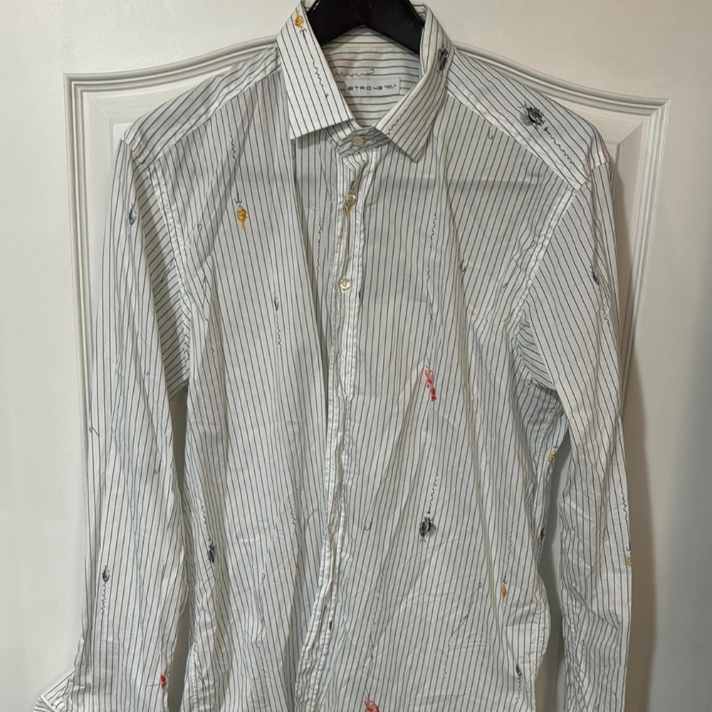 Etro size 42 fishing white Button Down Shirt